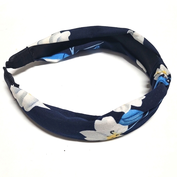 Knotted Headband Blue Floral - Picture 3 of 5